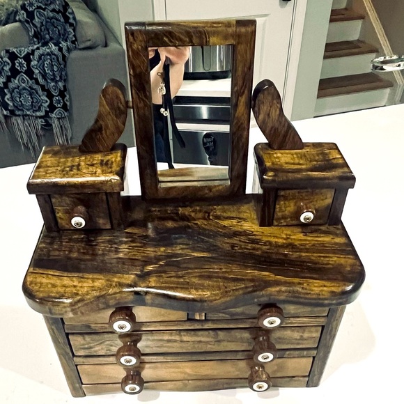 Vintage 20th Century Miniature Dresser/Jewelry Box with 6...